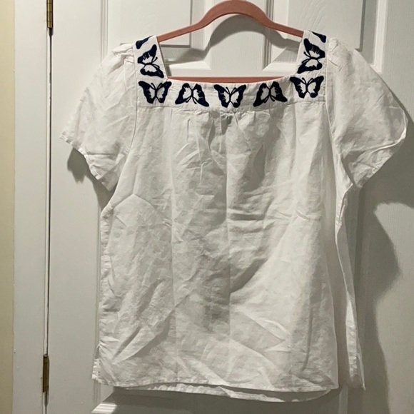 Talbots Tops - Talbots New White Boxy Blouse with Bib Collar Size XL
